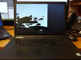 Broken laptop screen