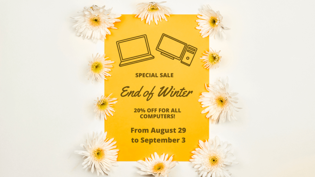 End of winter sale - 20% off computers and laptops