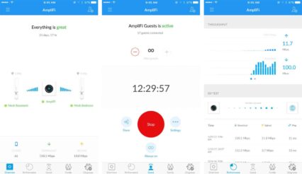 Amplifi App allows configuring guest network, troubleshooting and performance test, and pausing WiFi