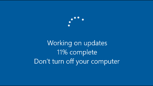 Windows 10 working on updates progress